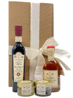 Geschenkpaket Leonardi Alba Rosa Condimento Balsamico Crema Balsamico Balsamico Perlen